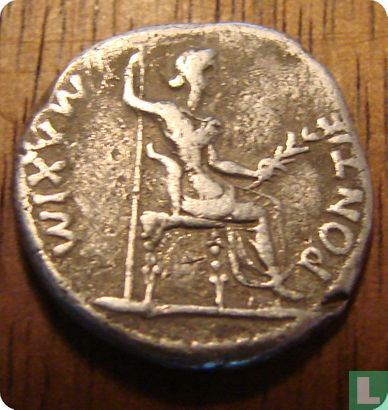Romeinse Rijk, AR Denarius, 14-37 AD, Tiberius, Lugdunum - Image 2