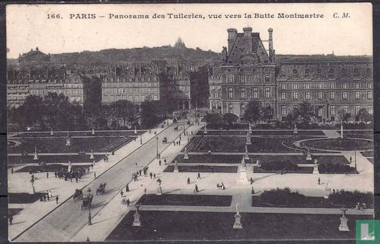 Paris, Panorama des Tuileries, vue vers la Butte Montmartre