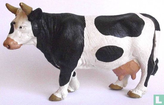 Kuh schwarz-weiss stehend / Kopf weiß - Bild 1