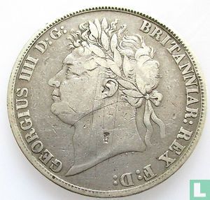 Royaume-Uni 1 crown 1821 - Image 2