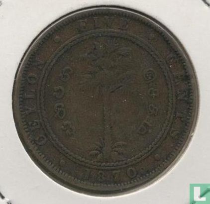 Ceylon 5 Cent 1870 - Bild 1