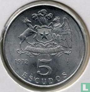 Chile 5 escudos 1972 (aluminum) - Image 1