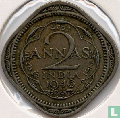 British India 2 annas 1946 (Calcutta) - Image 1