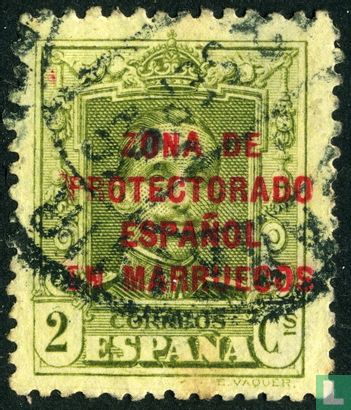 Spanische Briefmarke mit Aufdruck