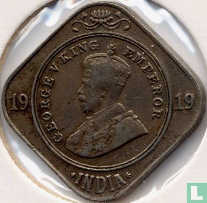 Brits-Indië 2 annas 1919 - Afbeelding 1
