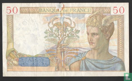 50 Francs "Cérès" 1935 - Bild 2