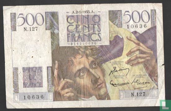 Frankrijk Frank 500, 1953 - Afbeelding 1