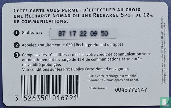 Recharge Bouygues Telecom - Carte Nomad - SMALL=12€  - Afbeelding 2