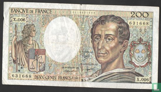 200 francs "Montesquieu" 1981 - Image 1