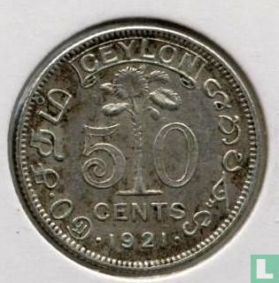 Ceylan 50 cents 1921 - Image 1