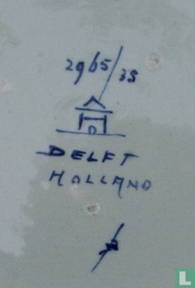 Handpainted plate, 34 cm, Delft - Image 3