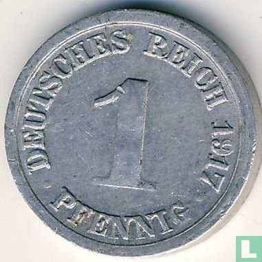 Empire allemand 1 pfennig 1917 (F) - Image 1