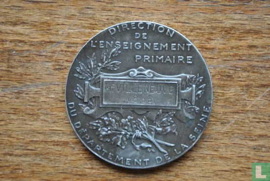 médaille de la direction de l'enseignement primaire du département de la seine - Afbeelding 2