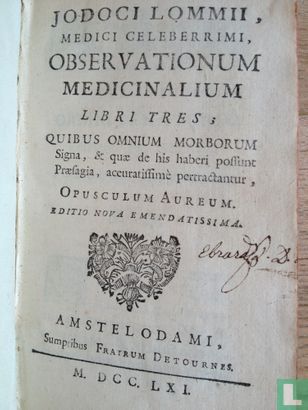 Observationum medicinalium libri tres - Image 1