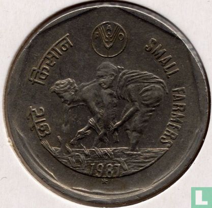 India 1 rupee 1987 (Hyderabad) "FAO - Small Farmers" - Image 1