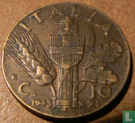 Italy 10 centesimi 1943 - Image 1