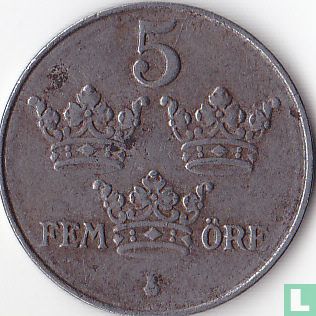 Suède 5 öre 1919 (fer) - Image 2