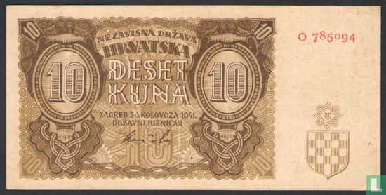 Croatia 10 Kuna 1941 (P5a) - Image 1