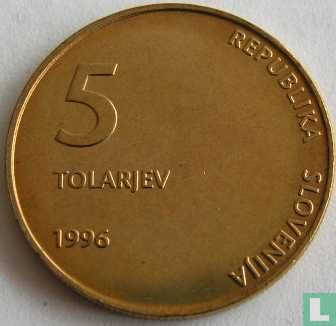 Slovenia 5 tolarjev 1996 "5th anniversary of Independence" - Image 1