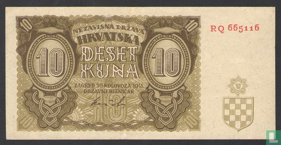 Kroatië 10 Kuna 1941 (P5b) - Afbeelding 1