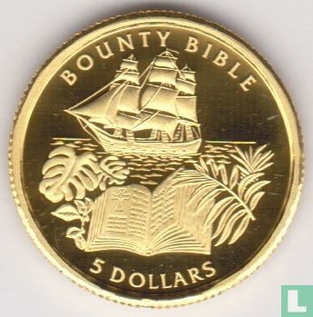 Pitcairn Islands 5 dollars 2005 (PROOF) "Bounty Bible" - Image 2