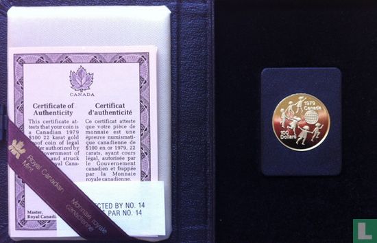 Canada 100 dollars 1979 (PROOF) "International Year of the Child" - Image 3