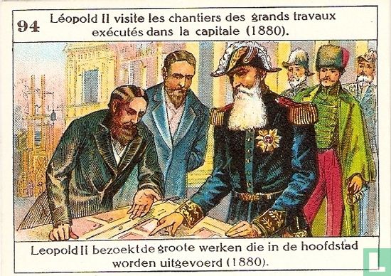 Leopold II bezoekt de groote werken die in de hoofdstad worden uitgevoerd (1880)