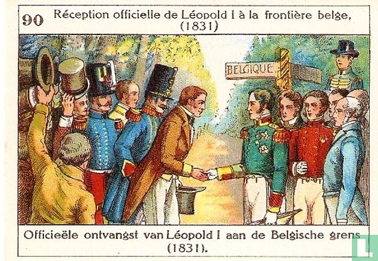 Officieële ontvangst van Léopold I aan de Belgische grens (1831)