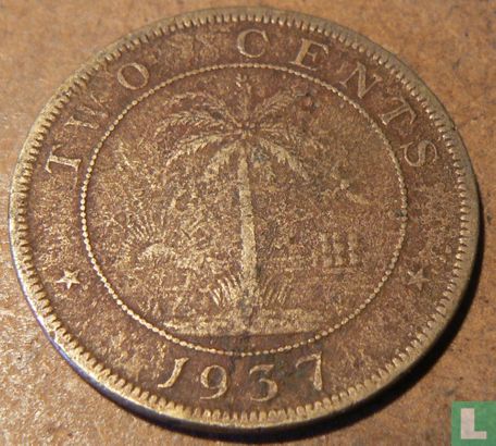 Liberia 2 cents 1937 - Afbeelding 1