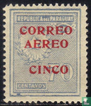 Airmail stamp with overprint