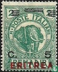 Postage Stamps from Italian Somalia, with double overprint