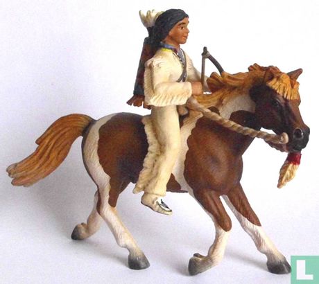 Indianerjunge auf Pony - Afbeelding 1
