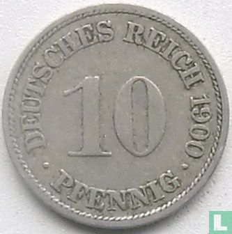 German Empire 10 pfennig 1900 (F) - Image 1