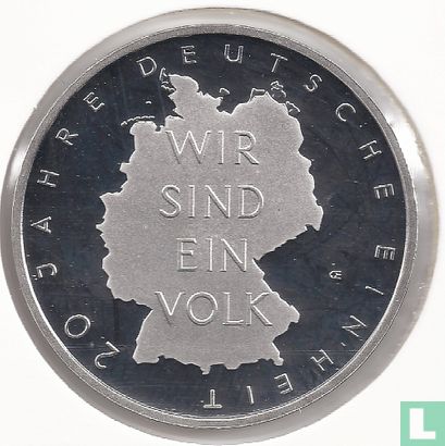 Duitsland 10 euro 2010 (PROOF) "20th Anniversary of German Reunification" - Afbeelding 2