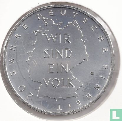 Duitsland 10 euro 2010 "20th Anniversary of German Reunification" - Afbeelding 2