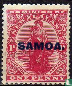 Penny Universal with overprint SAMOA