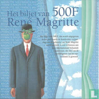 Biljet 500 F - René Margritte - Bild 1
