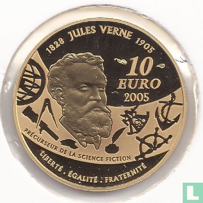 France 10 euro 2005 (PROOF) "100th anniversary Death of Jules Verne - 20.000 leagues under the sea" - Image 1