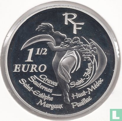 France 1½ euro 2005 (PROOF) "150th anniversary Bordeaux wines classification" - Image 2