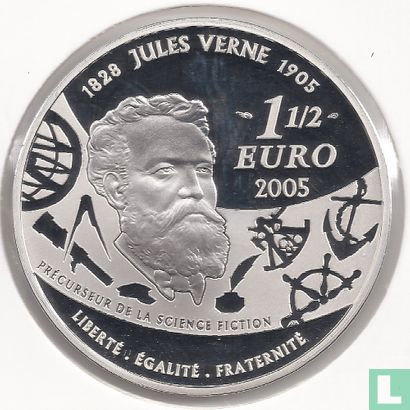 France 1½ euro 2005 (BE) "100th anniversary Death of Jules Verne - from the Earth to the Moon" - Image 1