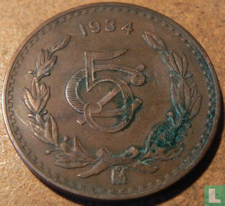 Mexique 5 centavos 1934 - Image 1