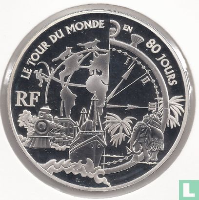 Frankreich 1½ Euro 2005 (PP) "100th anniversary Death of Jules Verne - around the World in 80 days" - Bild 2