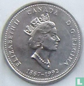 Kanada 25 Cent 1992 "125th anniversary of the Canadian Confederation - Yukon" - Bild 1