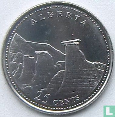 Kanada 25 Cent 1992 "125th anniversary of the Canadian Confederation - Alberta" - Bild 2
