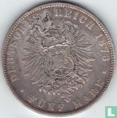 Saxe-Albertine 5 mark 1876 - Image 1
