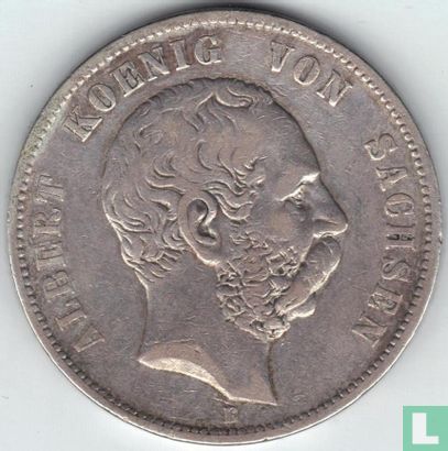 Saxe-Albertine 5 mark 1876 - Image 2