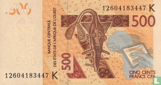 Stat Afr de l'Ouest. 500 francs 2012  K (Senegal) - Image 1