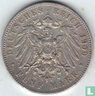 Saxony-Albertine 5 mark 1900 - Image 1