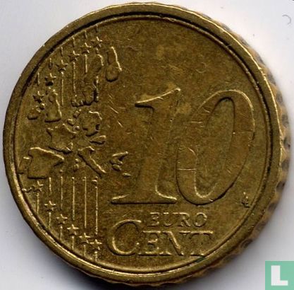 Italy 10 cent 2002 (misstrike - double edge) - Image 2