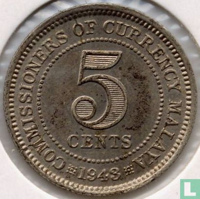 Malaya 5 cents 1943 - Image 1